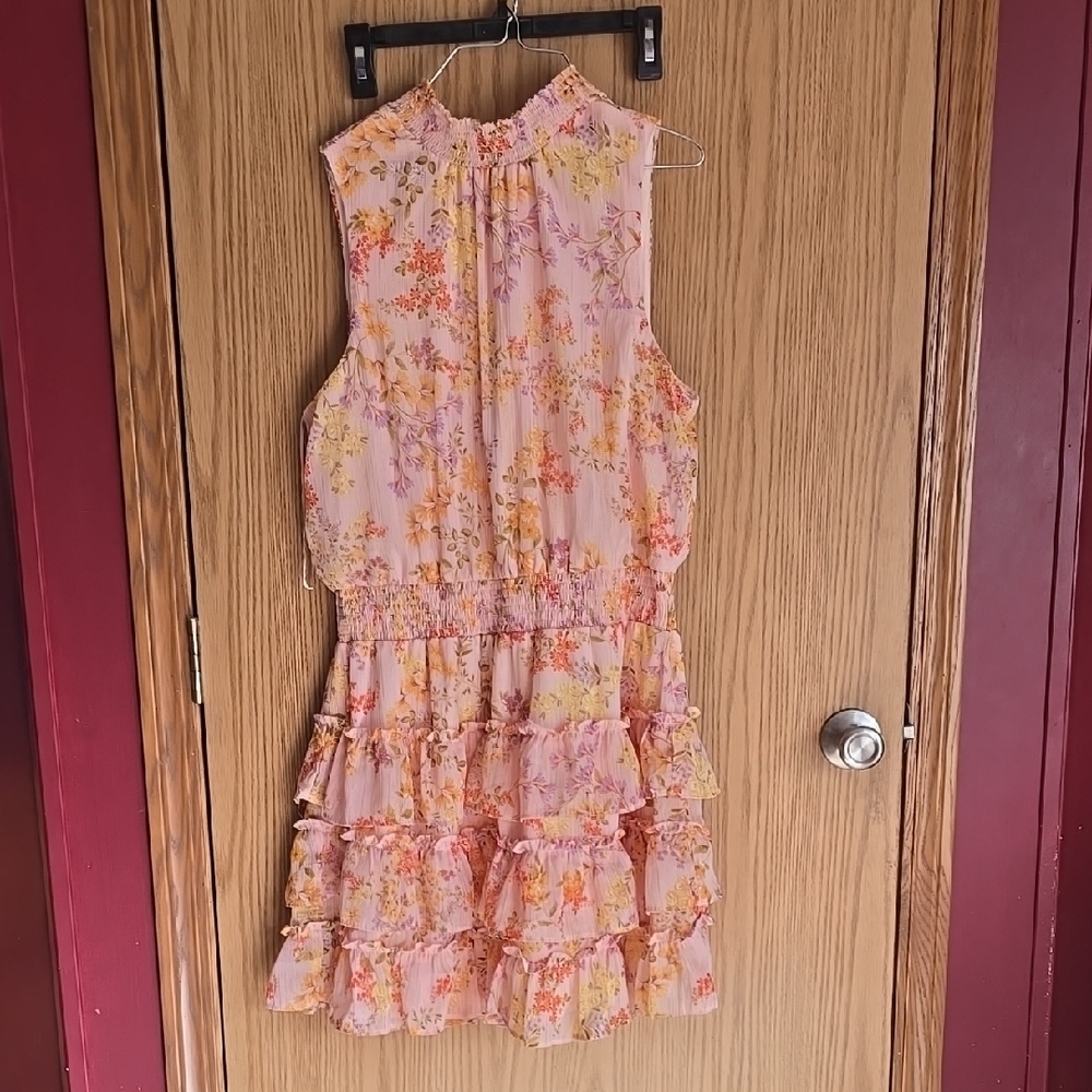 Floral Pink Sleeveless womens Dress